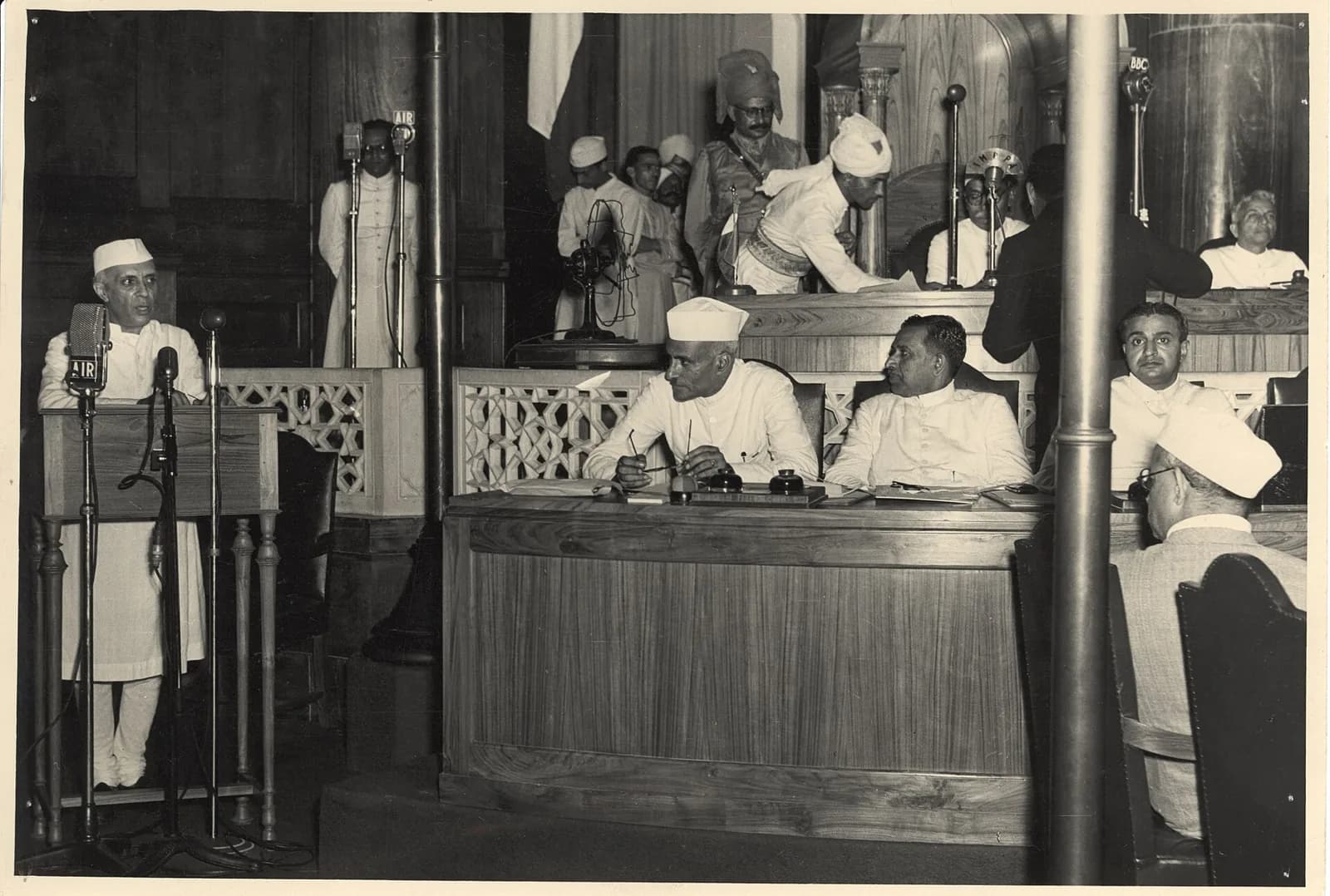 The Constituent Assembly chamber where India's independence was proclaimed at midnight
