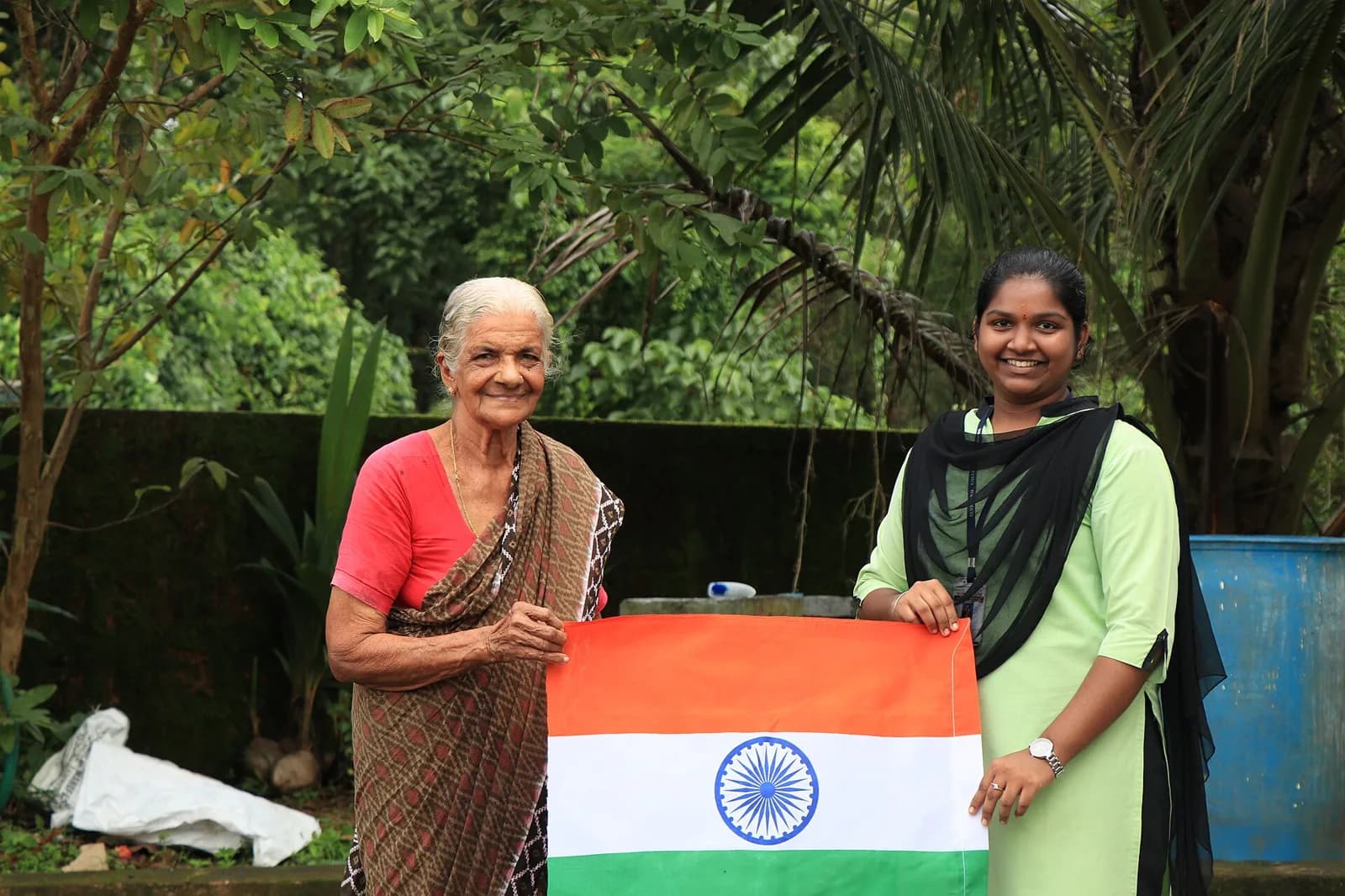 Homes decorated with the Indian tricolour during the Har Ghar Tiranga campaign